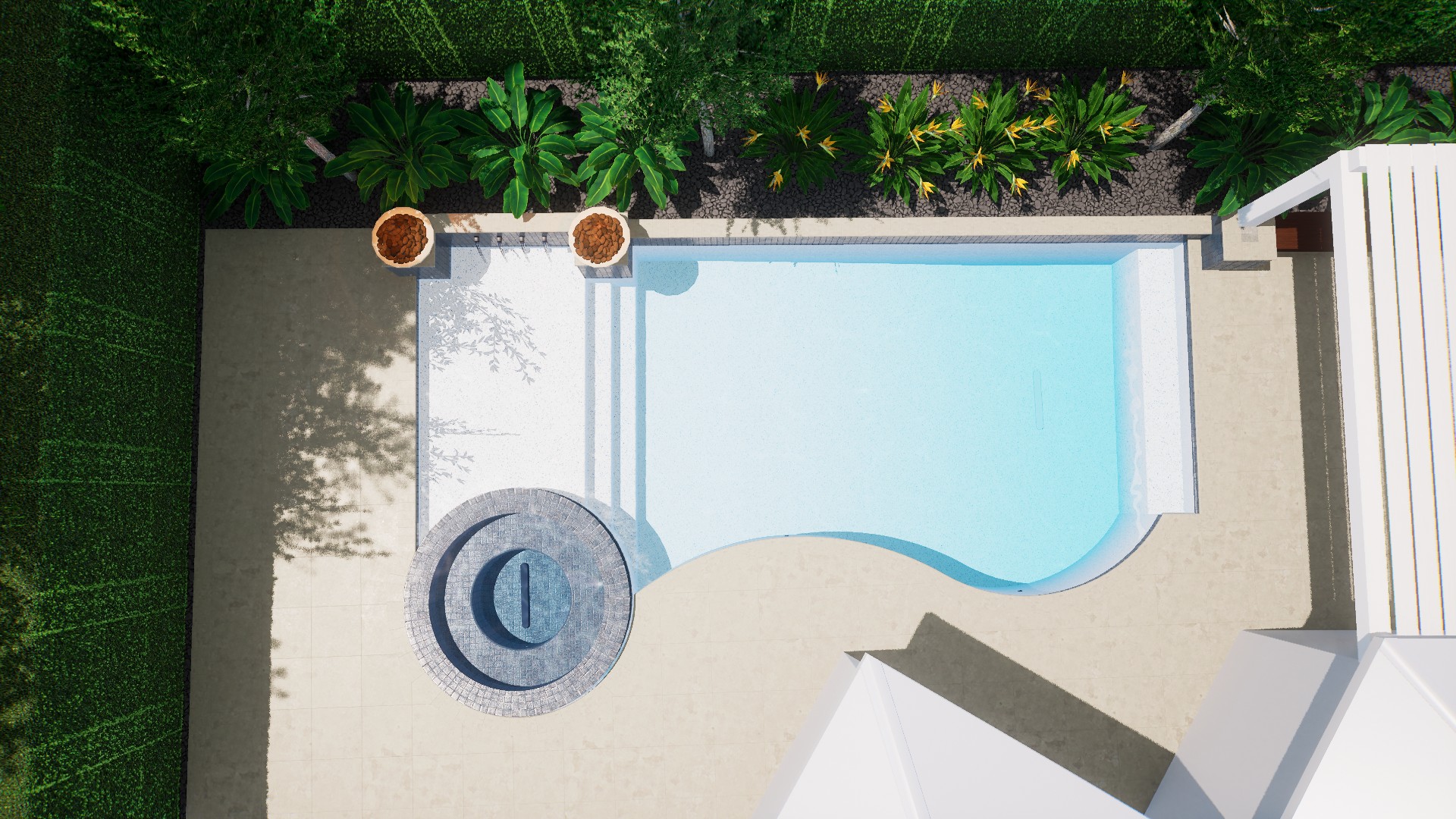 Elevated Ember & Stone pool and terrace concept