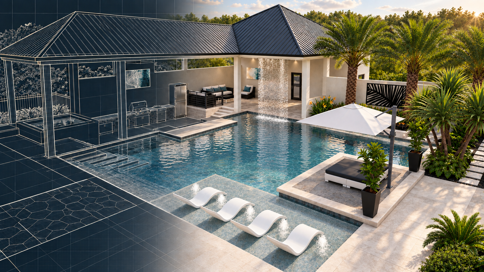 Pool design concept illustrating the service