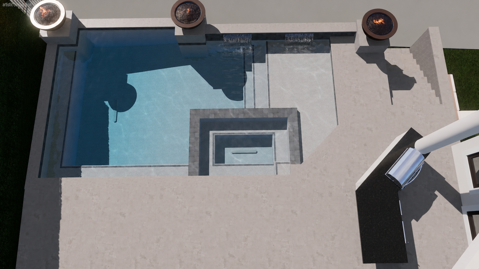Overhead The Horizon Estate pool and spa concept