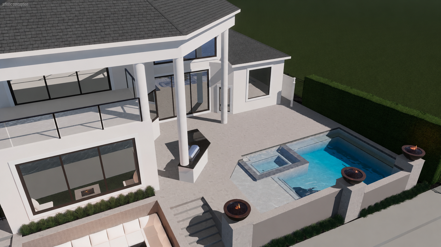 The Horizon Estate — pool and residence concept rendering