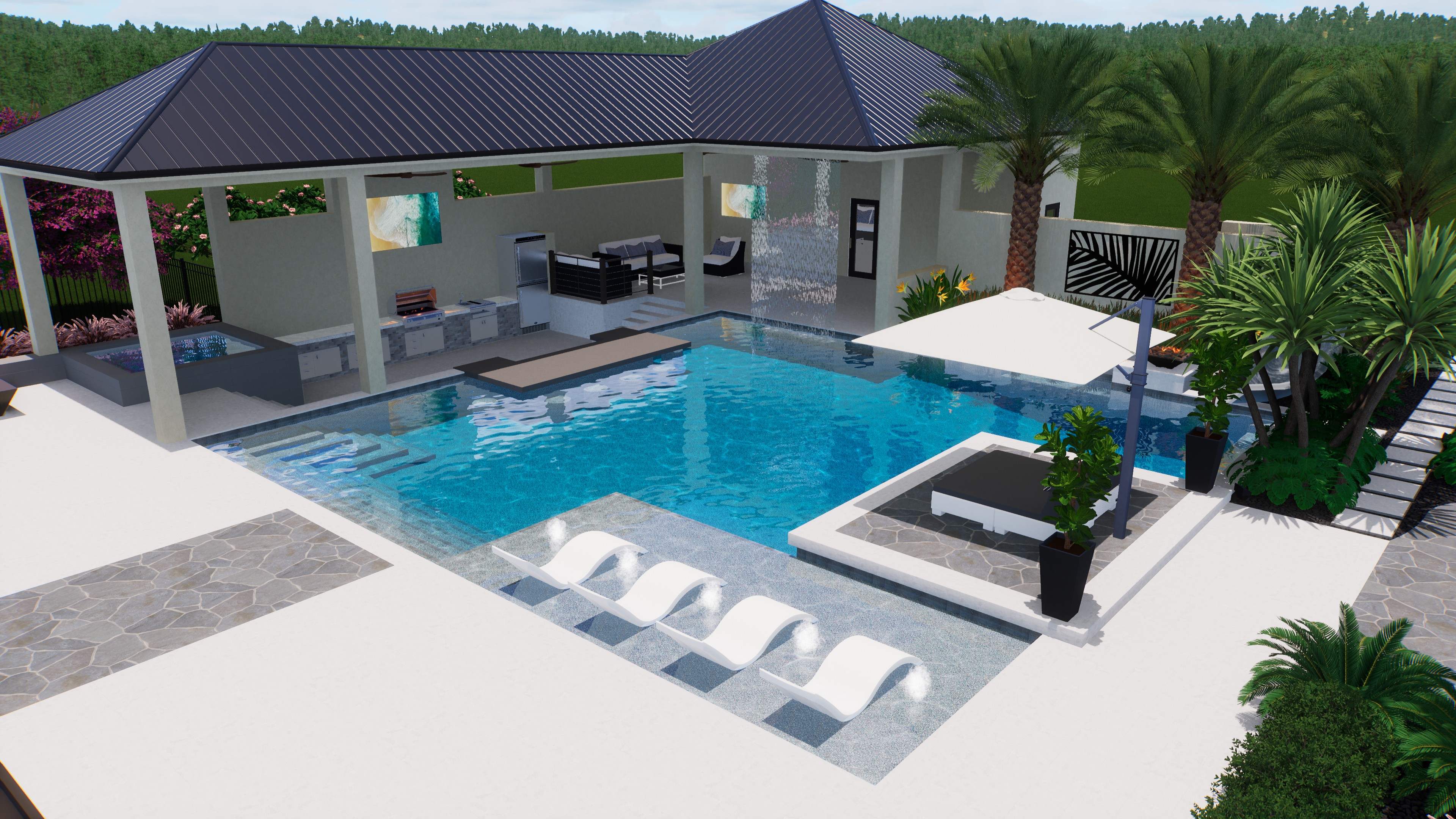 Pool design concept illustrating the service