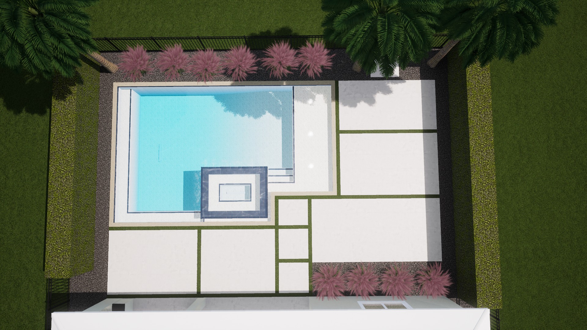 Villa Nocturne overhead concept layout showing the spatial arrangement